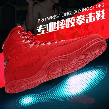 Noi Unisex Autentic Wrestling Pantofi Pentru Bărbați Pantofi De Formare Vaca Musculare Talpa Dantelă Sus Cizme, Adidași, Pantofi De Box Profesionist