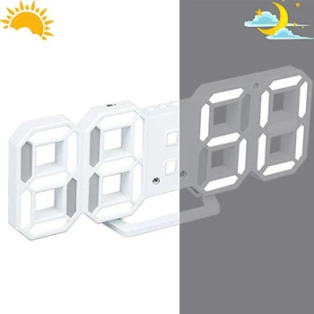 Mai nou și Modern 3D LED Digital Ceas de Perete Ceasuri de Alarmă Snooze Ceas cu termometru de 12/24 de Ore de Afișare