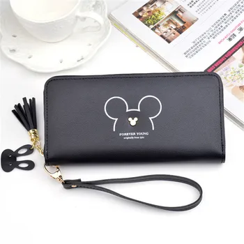 Disney Mickey mouse de mare drăguț portofel doamna cu fermoar lung ciucure cheie poseta de monede student mici mini portofel Minnie titularul cardului de Ambreiaj