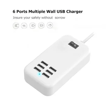20W 6 Port USB 3A Inteligent Încărcător Adaptor de Alimentare de la UE NE-a UNIT Plug Universal de Perete Încărcător Rapid de Încărcare pentru Smartphone MP3 Power Bank