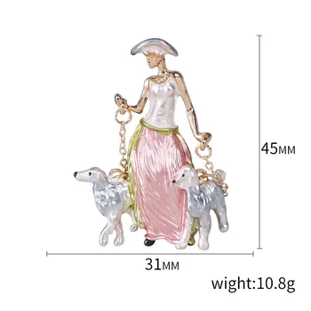 Moda de Mers pe jos De Câine Fete Broșe pentru Femei Aliaj de Email Ace de Rever și Broșe Haina Guler de Camasa Pin Accesorii de Îmbrăcăminte