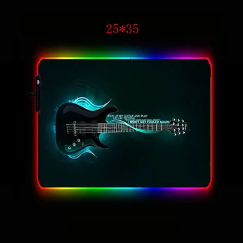 Mairuige Muzica de Chitara Mare RGB Gaming Mouse Pad de Blocare Marginea pad Tastatură LED USB cu Fir 7 Șoareci Orbi Culori