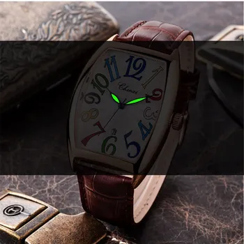 Bărbați Ceas de Lux de Top CHENXI Brand Bena din Piele Cuarț Impermeabil Ceasuri de Moda de Afaceri Data Masculin Ceas Relogio Masculino