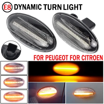 Dinamică LED de Semnalizare de poziție Laterale Lumina Secvențială Lumina de Semnalizare Pentru Peugeot 307 206 407 107 607 1007 Citroen C1 C2 C3 C5 C6