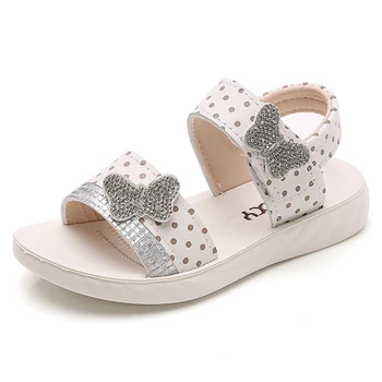 Copii sandale de vara fete mari pantofi noi printesa copii sandale pentru fete frumoase stras fluture pantofi de plaja