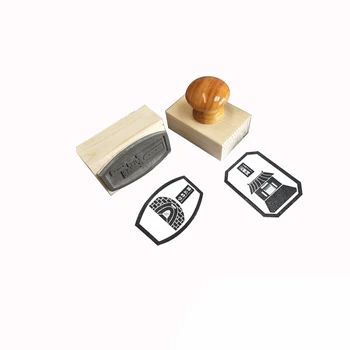 Rotund și pătrat personalizate pad de cerneală din lemn de cauciuc timbre pentru scrapbooking