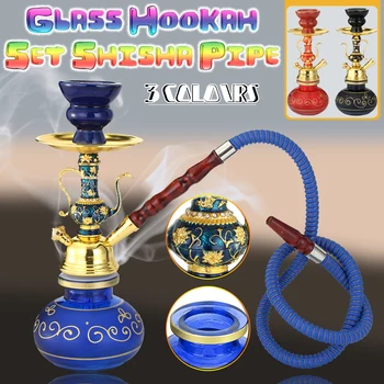 3 Culori Retro De Sticlă-Ceramică De Fumat Pipa Narghilele-Narghilea Set Arabe Apă Conductă De Fumat Castron Instrumente Set Accesorii Unisex