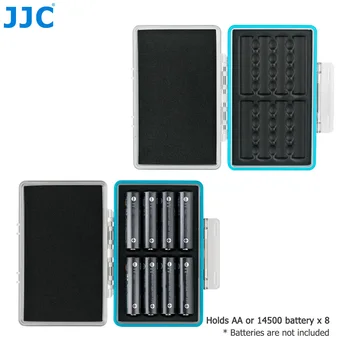 JJC Durabil Baterie de Stocare de Caz Suport de Baterie Cutie pentru 8 AA / 14500 Alcaline Reincarcabile cu Litiu Baterii cu Burete Pernă