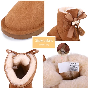 HABUCKN noua din Piele de Moda pentru copii de Iarna Cizme de Zapada Pentru copii de Iarna Cald copil Pantofi tassel Pandantiv amurg Destul de drăguț