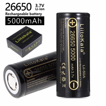 HK LiitoKala lii-50A 26650 5000mah baterie cu litiu 3.7 V 5000mAh 26650 acumulator 26650-50A potrivit pentru flashligh NOI