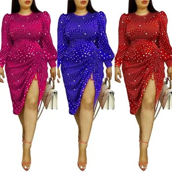 African Rochii Pentru Femei 2021 Primavara Toamna Elegent Moda Puncte Stil African Plus Dimensiunea Rochie Midi Din Poliester Africa De Îmbrăcăminte