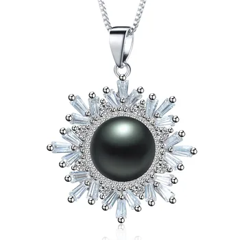 2020 Nou Mare de apă Dulce Pearl Colier cu Pandantive Pentru Femei de Moda de cristal Zircon argint 925 Naturale Bijuterii Coliere