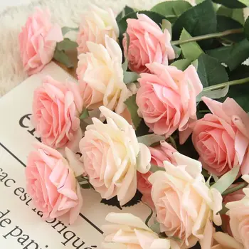 10buc/lot Decor Rose Flori Artificiale Flori de Matase Florale Latex Atingere Real a Crescut Buchet de Nunta Petrecere Acasă cu Design Flori
