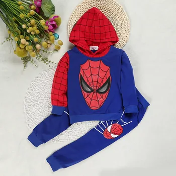 Spiderman Cosplay Costum Cu Gluga Pulover Jacheta Baieti Haine De Primavara Strat Pant Set Complet De Fete Hanorace Hanorac Pantaloni Copii