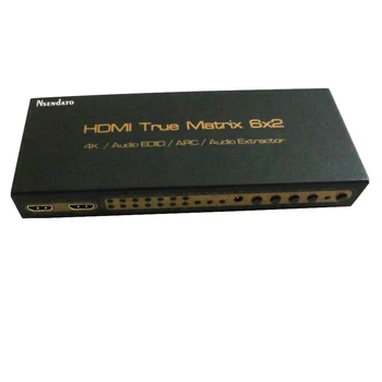 UHD 4K*2K HDMI 6x2 HDTV 3D HD Adevărată Matrice 4k HDMI Switch Separator de Sprijin W/IR ARC SPDIF 3.5 mm 6 La 2 HDMI Audio Extractor