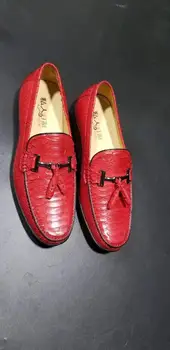 2019 nou-aur roșu de culoare Nou de calitate superioară autentic python piele barbati pantofi fashin agrement plat pantofi adidas lumină greutate barbati pantofi