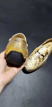 2019 nou-aur roșu de culoare Nou de calitate superioară autentic python piele barbati pantofi fashin agrement plat pantofi adidas lumină greutate barbati pantofi