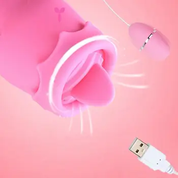 Movconly Limba Vibratoare 11 Moduri de Alimentare USB Vibratoare Ou de G-spot Masaj Lins Stimulator Clitoris Jucarii Sexuale