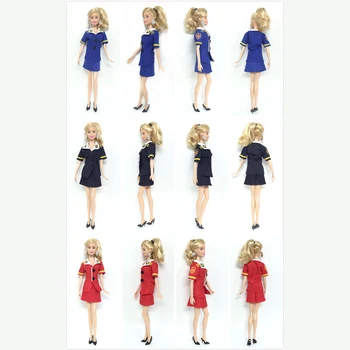 4 Buc / 2 set Barbie Haine de Moda de Înaltă Calitate realizate Manual Stewardesă Uniforma Pentru Fete Barbie House Party Dress Up Jucărie Cadou