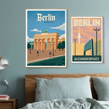 Capitala Germană Berlin Călătorie Arta De Perete CanvasPainting Și Imprimare Imagine De Epocă Kraft Poster Decor Gife Neînrămate