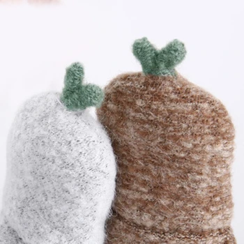 CARTELO 2020 nou mănuși tricotate jumătate-deget flip cover doamnelor mănuși de iarnă sport în aer liber tricotate plus catifea cald mănuși drăguț