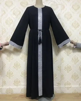 Dubai Arabe Musulmane Deschide Abaya Rochie Femei Stras Dantela-up Lung Liber Halat Kimono turco-Islamică Caftan de Îmbrăcăminte Hijab Rochii