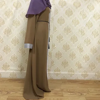 Dubai Arabe Musulmane Deschide Abaya Rochie Femei Stras Dantela-up Lung Liber Halat Kimono turco-Islamică Caftan de Îmbrăcăminte Hijab Rochii