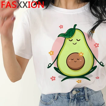 Kawaii Avocado desen Animat Amuzant Tricou Femei Vara Vegan Anime Drăguț T-shirt 90 de Vară Grafic Tricou de Moda de Top Teuri de sex Feminin