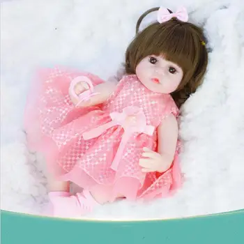 42cm Parul Cret Stil Renăscut Baby Doll Soft Vinly Silicon Realiste Fata de Cadou Papusa Jucărie
