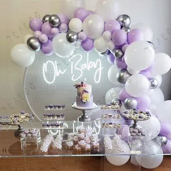 100buc Pastelate Balon Ghirlanda Arc Kit Violet Baloane Aniversare de Nunta de Mireasa Copil de Dus Aniversarea Decor Consumabile