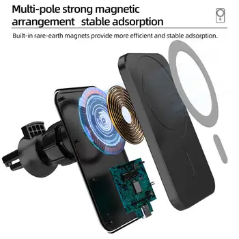 15W Magnetic Wireless Încărcător de Mașină montat Stand Pentru iPhone 12 Pro Max Magsafe Masina Suport de Telefon Qi de Încărcare Rapidă Încărcător Wireless