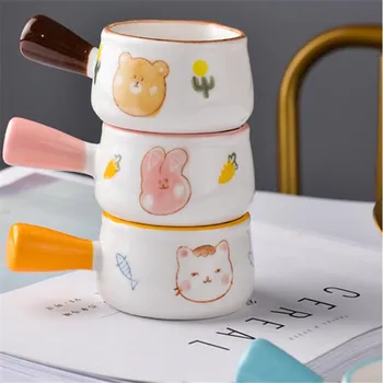 Chic Drăguț Ceramice Mini Tigaie Sos Ulcior de Lapte Ibric de Cafea fel de Mâncare Fructe de Vase Vase de Bucatarie Oala Castron Cu Maner Castron de Zahăr 1BUC