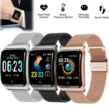 Din Oțel inoxidabil rezistent la apa Bluetooth Ceas Inteligent Heart Rate Monitor de Presiune sanguina Bratara Pentru Femei Barbati Smartphone-uri Samsung LG