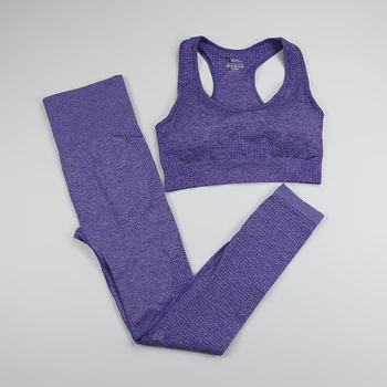 10 Culori Fără Sudură Yoga Set Pentru Femei Îmbrăcăminte De Fitness Sport De Talie Mare Sală De Sport Jambiere+Push-Up Sutien Sport 2 Bucată De Costume De Sport