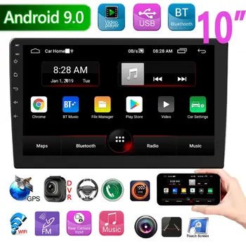 10 Inch HD Ecran Android 9.0 Stereo Auto Navigație GPS Multimedia 2 DIN cu Bluetooth Radio WiFi Șeful Unității Auto Sistem Inteligent