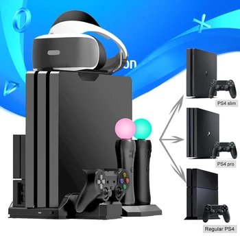 PS4 Pro Slim /PS VR Muta Multifunctional Stand de Răcire & 5V USB 3.0 Controler de Încărcare Stație de Andocare pentru Playstation 4 & PSMove