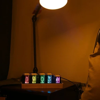 Timp tub Strălucire tub Cvasi-glow tub ceas LED digital din lemn masiv Chinez lumina de noapte bar cu o atmosferă de lumină cu Luminozitate reglabilă