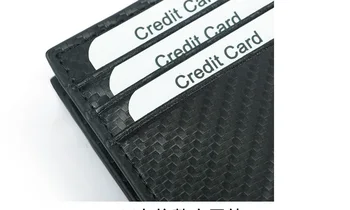 Xioami Moda Portofel cu Fermoar, Poseta de Monede RFID Fibra de Carbon Card de Credit Caz, Primul Strat de piele de Vacă Titularul Cardului de Multi-Slot pentru card