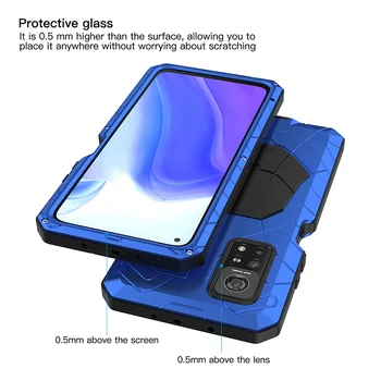 Pentru Xiaomi 10T Pro Caz de Aluminiu Greu de Metale Grele Capacul de Protecție cu Sticla cu Accesorii de Telefon Mobil