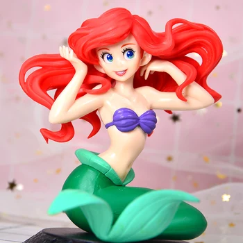 Disney Princess Jucării Q Posket Ariel Mica Sirena Papusi de 10 cm/20cm PVC figurina Jucarie Model Cadouri Tort Fân