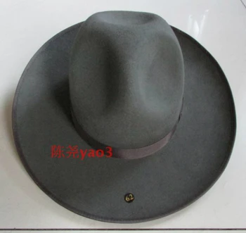 Bărbați de Lână Fedoras Pălărie Margine Largă Supradimensionat 12cm Lână Pălărie de Moda Negru de Lână Simțit Pălărie de Lână Capac Ecvestru Pălărie B-8127