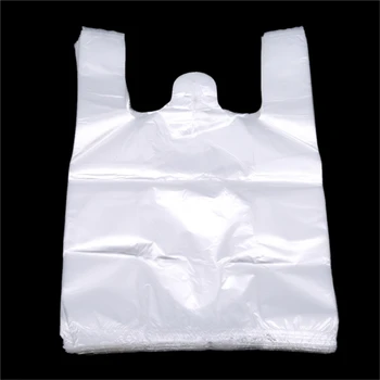 100buc Pungi de Plastic Transparente Geantă de Cumpărături Supermarket Pungi Cu Maner Ambalaje Alimentare 15-26cm/20-30cm/24-37 cm/28-48cm