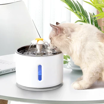 Pet de Apa de Fantana Pisica Câine Automate de alimentare cu Apă Dozator Recipient Vasul Cu LED, Nivel de Apa Pentru Pisici Câini Animale de companie Bea