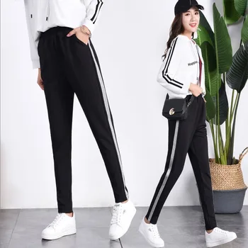 Femei Pantaloni Sport de Moda de Vară 2020 Talie Mare Parte Stripe Pantaloni de Creion Pantaloni Femei Harajuku Pantaloni Plus Dimensiune