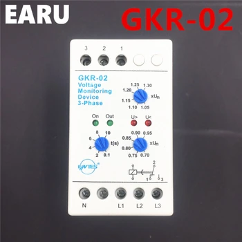 GKR-02 Tensiune Dispozitiv de Monitorizare Releu GKR-02 cădere Fază Și Fază-secvență de Protecție a Releului Pentru Protecția Motorului pe Șină Din