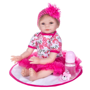 KEIUMI Manual Renăscut Baby Dolls 22 Inch Corpul de Pânză Umplute Nou-Născuți Fata Realiste Nou-născutului Baby Doll DIY Cadou