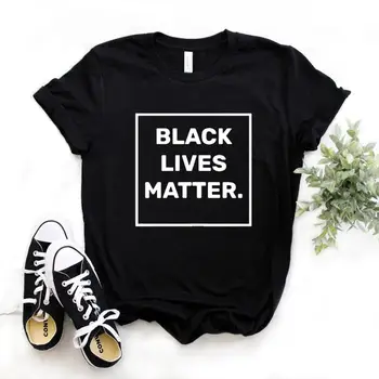 Viețile negrilor Contează pătrat Femei Tricouri din Bumbac Casual Amuzant Tricou Pentru Doamna Top Tee Hipster 6 Culoare Picătură Navă NA-464