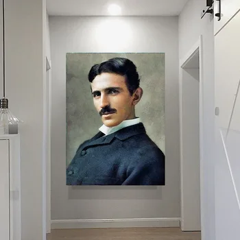 Personajul Nicolae Tesla Ulei de Perete de Arta Canvas Tablou Poster si Imprimeuri Moderne Decorative Pictura Figura Camera de zi de Decorare