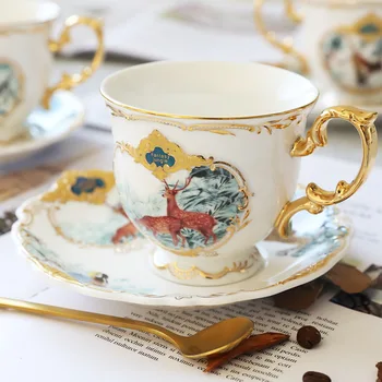 Bone China Regale Britanice Cana Junglă Ceramice Creative De Flori De Lux Cupa Cutie De Cadou Simplu Cești De Cafea Bucătărie Drinkware Tazas 2021