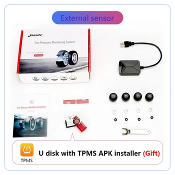 USB TPMS Monitorizare a Presiunii în Anvelope Sistemul de 4 Anvelope de exterior / Interior Senzori de Alarmă de Temperatură pentru Radio Auto DVD Auto Player Android